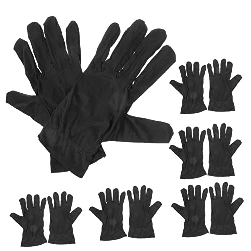 SOIMISS 6 Paare Schwarze Baumwollhandschuhe für Schmuckinspektion Dehnbare Arbeitshandschuhe für Münzhandhabung und Kunst für und Reparatur von SOIMISS