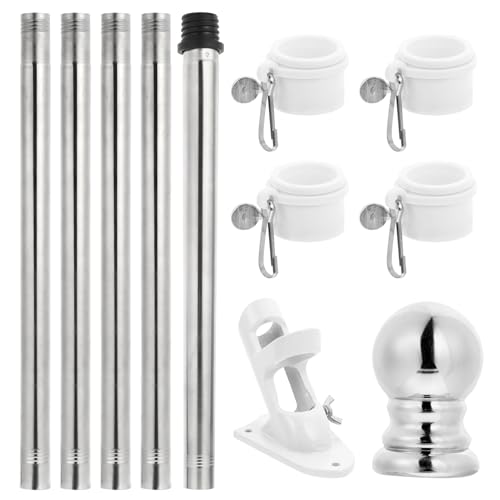 SOIMISS 6 Stück Edelstahl Fahnenmast Set mit Halterung und Klammern für Balkon Garten Außenbereich Robust und Vielseitig Einsetzbar SOIMISS 6 Stück Edelstahl Fahnenmast Set mit Halterung und Klammern für Balkon Garten Außenbereich Robust und Vielseitig Einsetzbar von SOIMISS