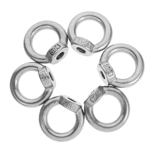 SOIMISS 6 Stück Edelstahl Ringschrauben mit Gewindemutter Rostfreie Ösenschrauben für Dachträger Kajak Zubehör Marinegeeignet Korrosionsbeständig Langlebig und Einfach zu Montieren von SOIMISS