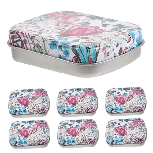 SOIMISS 6 Stück Kleine Rechteckige Metalldosen mit Klappdeckel Robuste Eisen Aufbewahrungsboxen Dekorative Schmuck und Kleinteile Organizer Platzsparend und Langlebig von SOIMISS
