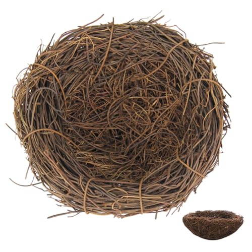 SOIMISS 6 Stück Teiliges Rattannest Dekor Geflochtene Vogelnester für Innen und Außendekoration Naturgetreue Vogelnest Modelle Vielseitige Raum und Gartendekoration von SOIMISS