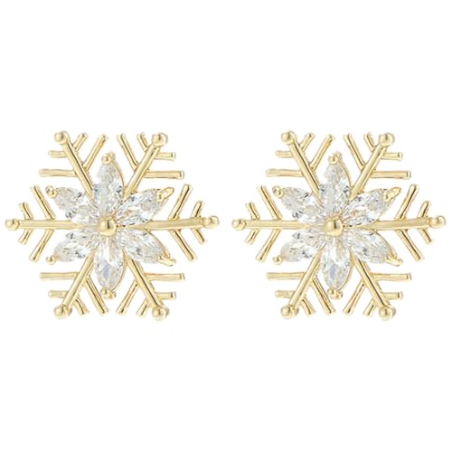 SOIMISS 6 Stück Weihnachten Brosche Pins Metall Kristall Strass Schneeflocke Brosche Weihnachten Xmas Silvester Neujahr Party Gastgeschenk Mitbringsel Weihnachtsschmuck Golden von SOIMISS