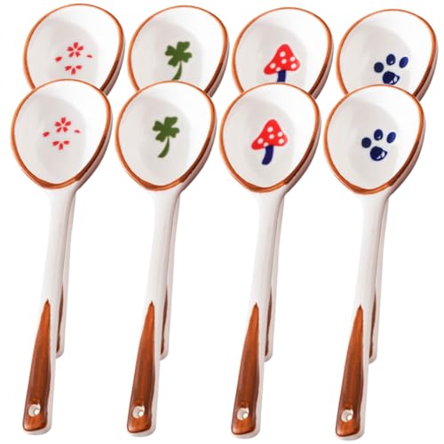 SOIMISS 8 Stück Teiliges Keramische Kindersuppenlöffel mit Langem Griff Hitzebeständig Wiederverwendbar Farbenfrohe Handbemalte Esslöffel für Suppe Brei Reis Dessert im Haushalt SOIMISS 8 Stück Teiliges Keramische Kindersuppenlöffel mit Langem Griff Hitzebeständig Wiederverwendbar Farbenfrohe Handbemalte Esslöffel für Suppe Brei Reis Dessert im Haushalt von SOIMISS