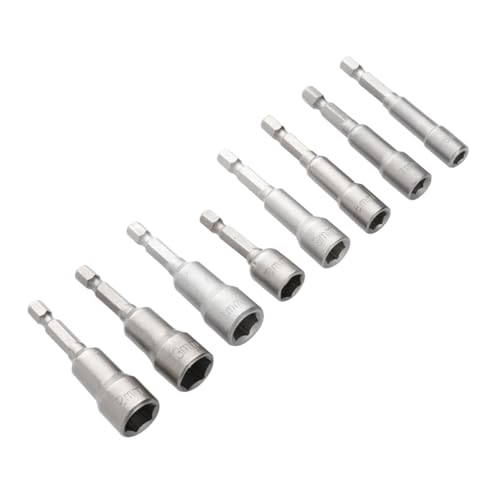 SOIMISS 8 Stück Teiliges Stecknuss Set aus Gehärtetem Vanadiumstahl mit Bithalter Kompatibel mit Akkuschraubern und Bohrmaschinen Langlebig und Vielseitig Einsetzbar von SOIMISS