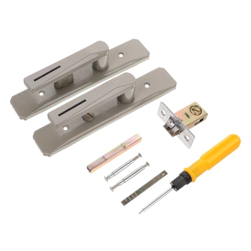 SOIMISS Aluminium Türgriff mit Schloss Innenliegender Türdrücker Robuster Metalleinsatz Komfortable Drehfunktion Geeignet für Schlafzimmer Bad und Zimmertüren Sichere Verriegelung von SOIMISS