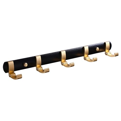 SOIMISS Aluminiumlegierung Wandhakenleiste Fach Faltbar Robust Garderobenhaken für Jacken Kleidung Handtücher Küche Bad Wohnzimmer Organizer Schwarz Gold von SOIMISS