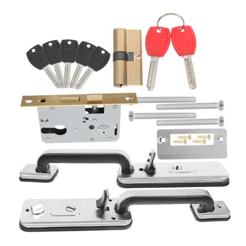 SOIMISS Antitheft Türgriff mit Riegel Set Robustes Vordertürschloss Minimalistisches Design Leicht zu Montieren für Haus Büro und Gartentor von SOIMISS