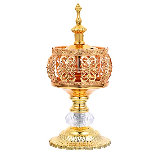 SOIMISS Arabischen Weihrauch- Brenner Goldene Eisen Weihrauch Halter Tabletop Ornament Weihrauch Harz Räuchergefäß Einzugsgeschenk für Bakhoor Oud Weihrauch Sticks von SOIMISS