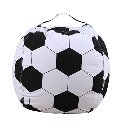 SOIMISS Aufbewahrungstasche Für Fußball Fußball-sitzsack Stofftier-Aufbewahrungstasche Sitzsack Mit Stauraum Sitzsack Zur Aufbewahrung Plüsch Lagerung Fußball-stofftier Polyester Weiß von SOIMISS