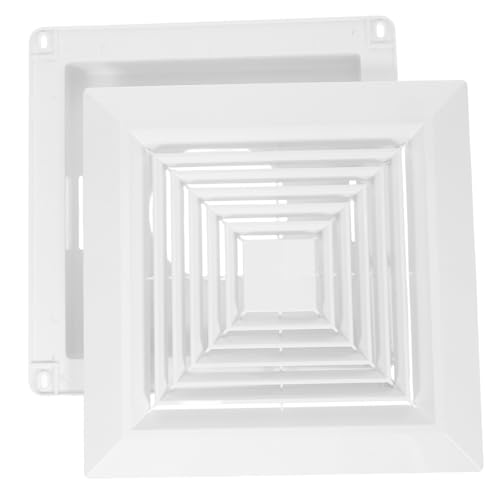 SOIMISS Badezimmer Lüftungsabdeckung Quadratisch mit Clip Integrierter Deckenlüfter Abdeckgitter Kunststoff Luftauslassgitter für Bad Küche Büro Einfache Montage Gleichmäßige von SOIMISS