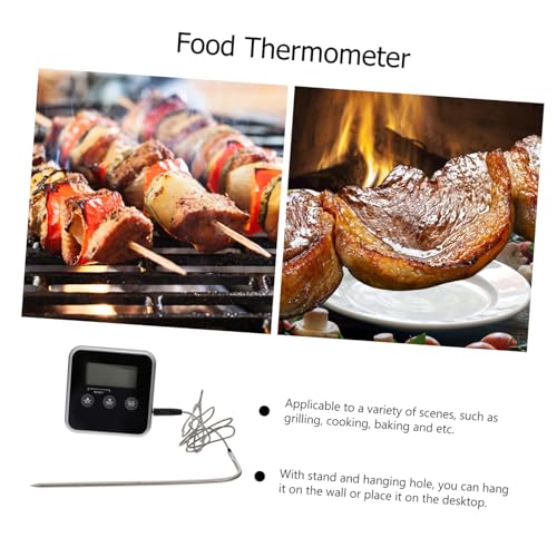 SOIMISS Bbq Thermometer mit Alarmfunktion Multifunktionales Kochthermometer aus Umweltfreundlichem Magnetisch Ständer für Grillen Kochen Backen Innen Außenbereich von SOIMISS