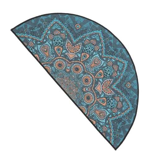 SOIMISS Boho Ethnic Halbkreis Badvorleger Teppich rutschfest Waschbar Saugstark für Badezimmer und Eingangsbereich Wohnbereich Vintage Stil von SOIMISS