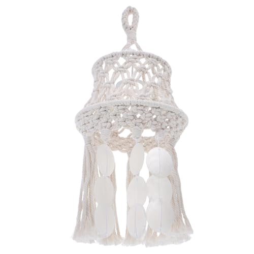 SOIMISS Boho Handgewebter Rattan Lampenschirm Bauernhaus Stil Stofflampenschirm Dekorativer Pendelleuchten Ersatzschirm Weich Diffuses Licht für Wohnzimmer Schlafzimmer von SOIMISS