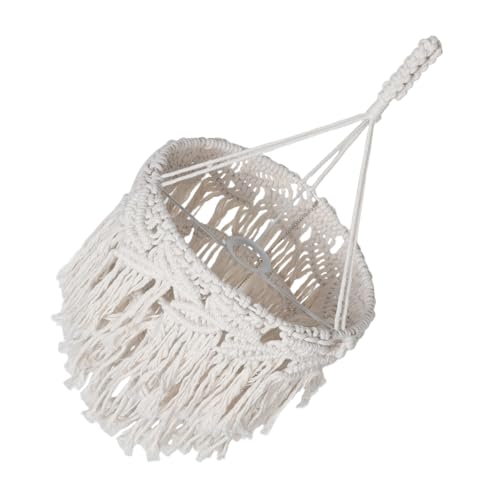 SOIMISS Boho Makramee Lampenschirm Handgewebter Tapisserie Lampenschirm mit Quasten Nordic Design Hängelampe Wohnzimmer Dekoration Vielseitig für Fotografie und Feiertage von SOIMISS