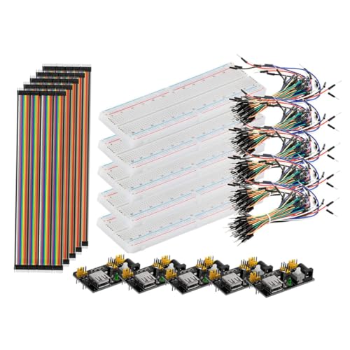 SOIMISS Breadboard Kit mit Stromversorgungsmodul Farbige Jumper Kabel Pin Steckverbinder Leitungen DIY Lernset für Elektronikexperimente und Schaltungsaufbau SOIMISS Breadboard Kit mit Stromversorgungsmodul Farbige Jumper Kabel Pin Steckverbinder Leitungen DIY Lernset für Elektronikexperimente und Schaltungsaufbau von SOIMISS