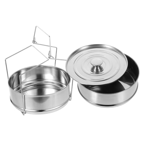 SOIMISS Dampfgareinsatz aus Stapelbar 2-Stufiger Dampfgarer für Gleichzeitiges Kochen mit Deckel für Eintöpfe und Gedämpfte Speisen von SOIMISS