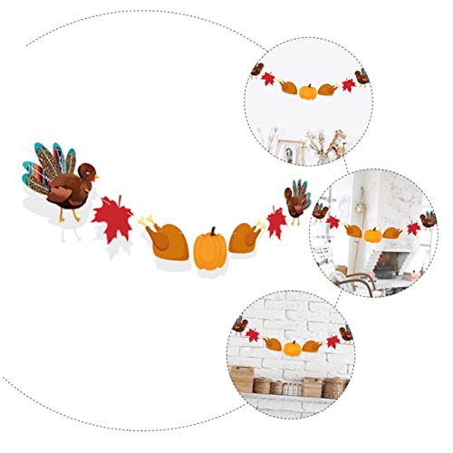 SOIMISS Dankbares Herbst Papier Banner mit Kürbis Truthahn Ahornblättern und Hähnchenkeulen Einfach zu Montierende Partydeko für Thanksgiving Feiern und Fotorequisiten von SOIMISS