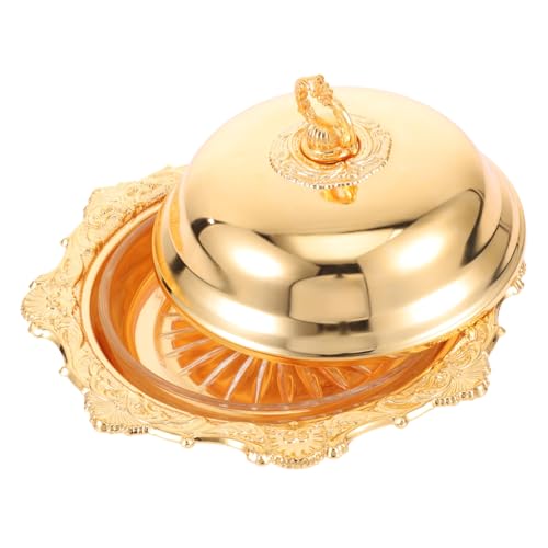 SOIMISS Dekoratives Snacktablett aus Metall mit Goldfarbenem Deckel Multifunktionale Butter und Servierplatte für Nüsse Süßigkeiten Schmuck Kompakt Leicht für Party und Haushalt SOIMISS Dekoratives Snacktablett aus Metall mit Goldfarbenem Deckel Multifunktionale Butter und Servierplatte für Nüsse Süßigkeiten Schmuck Kompakt Leicht für Party und Haushalt von SOIMISS