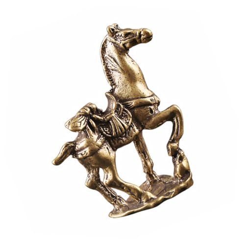 SOIMISS Delikate Pferdeskulptur aus Hochwertigem Messing Dekoratives Desktop Accessoire für Büro und Zuhause Stilvolle Pferdefigur als Edle Regal deko und für Pferdeliebhaber von SOIMISS