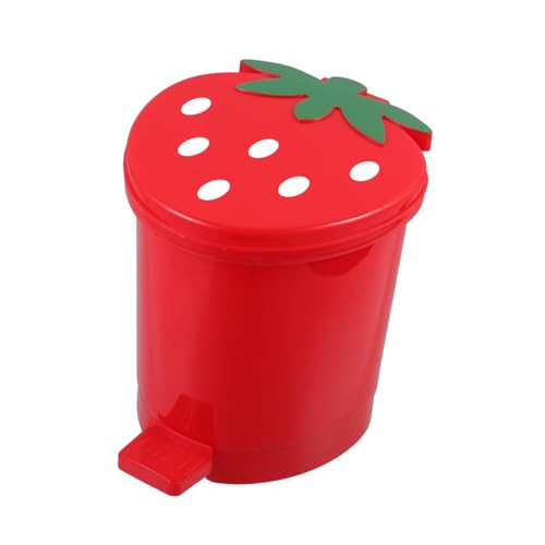 SOIMISS Desktop-mülleimer Mülltonnenbox Schreibtisch-mülleimer Mini Tischmüll Mit Deckel Mini-mülleimer Mit Deckel Büromüll Können Dekorativer Haushaltsbehälter Büroabfallkorb Rot Plastik von SOIMISS