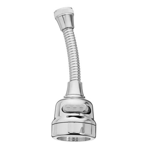 SOIMISS Drehbarer Wasserhahn Verlängerung Aufsatz mit Stufig Einstellbarem Schlauch Flexibel für Küchen und Badarmaturen Erweiterbarer Spülbecken Wasserhahnaufsatz Silber von SOIMISS