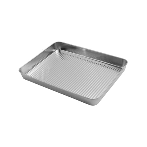 SOIMISS Edelstahl Backblech Wiederverwendbares Antihaftbeschichtetes Backblech für Brot Pizza und Gebäck Hitzebeständig Formstabil Leicht zu Reinigen Geeignet für Ofen und Dampfgarer von SOIMISS