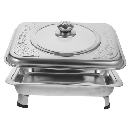 SOIMISS Edelstahl Snack Tray mit Deckel Rechteckiger Buffet Food Holder Silbernes Retro Tablett Leicht zu Reinigen Vielseitig für Party und Catering Geeignet SOIMISS Edelstahl Snack Tray mit Deckel Rechteckiger Buffet Food Holder Silbernes Retro Tablett Leicht zu Reinigen Vielseitig für Party und Catering Geeignet von SOIMISS