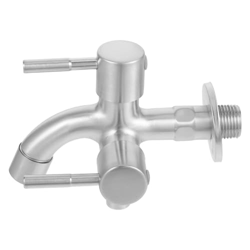 SOIMISS Edelstahl Waschmaschinen Wasserhahn Verlängert Doppelventil Wasserhahn mit Zwei Ausläufen Mehrfachnutzung Wasserverteiler Kompatibel mit Haushaltsanschlüssen Langlebig und SOIMISS Edelstahl Waschmaschinen Wasserhahn Verlängert Doppelventil Wasserhahn mit Zwei Ausläufen Mehrfachnutzung Wasserverteiler Kompatibel mit Haushaltsanschlüssen Langlebig und von SOIMISS