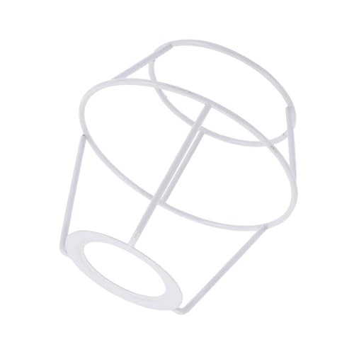 SOIMISS Eisen Lampenschirmring DIY Lampenschirmhalter Robust für Tischlampe Deckenleuchte Kreativer Lampenfuß Zubehör in Weiß Passend für Fassung Stabiles Metallgestell für von SOIMISS