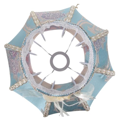 SOIMISS Europäischer Vintage Lampenschirm Tischlampe Stoff Lampenschirm mit Perlen und Spitzen Dekoration Ersatz Lampenabdeckung für Wohnzimmer Schlafzimmer von SOIMISS