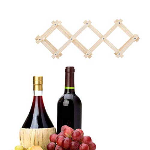 SOIMISS Faltbares Weinregal aus Holz für Flaschen Stilvoller Weinhalter für Küche Bar und Wohnbereich Natürlichem Burlywood zur Aufbewahrung und Präsentation von SOIMISS
