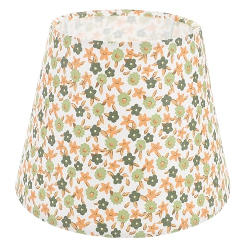 SOIMISS Floraler Lampenschirm für Nachttisch Tischlampen Vintage Grüner Blumenmuster Lampenschirm Dekorative Lichtabdeckung für Schlafzimmer Wohnzimmer Büro Einfach Ersetzbar von SOIMISS