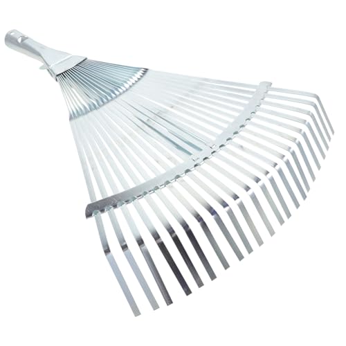 SOIMISS Gartenlaubharke Verstellbare und Erweiterbare Laubrechen mit Robustem Metallrechenkopf für Garten Rasen und Vielseitig Einsetzbar für Gartenarbeit von SOIMISS
