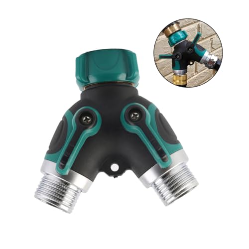 SOIMISS Gartenschlauch Verteiler Y Splitter mit Absperrhähnen US Standard Gewinde Wasserhahn Schlauchverbinder für Garten und Innenbereich aus Abs Dicht und Einfach Montierbar von SOIMISS