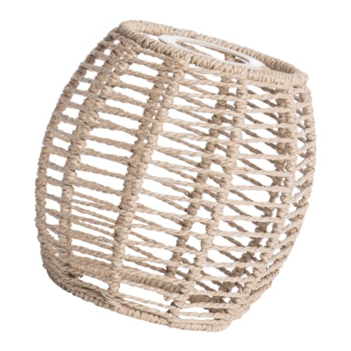 SOIMISS Geflochtener Boho Lampenschirm aus Papierseil Rustikale Deckenlampe und Pendelleuchte Natürlicher Lampenschirm für Wohnzimmer Esszimmer und Schlafzimmer Einfache Installation von SOIMISS