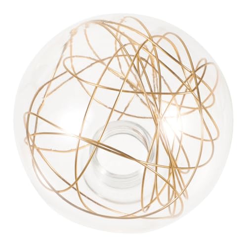 SOIMISS Glaskugel Lampenschirm Aluminiumdraht Eleganter Hängelampenschirm für Leuchtmittel Durchmesser Transparent Gold Silber für Wohn und Büroumgebungen von SOIMISS
