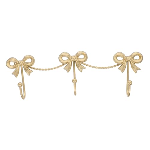 SOIMISS Gold Bow Wall Hooks mit Fach Schleifen Design Stilvolle Metallhaken für Schlüssel Mäntel und Handtücher Dekorative Wandhalterung für Bad Flur und Wohnzimmer von SOIMISS