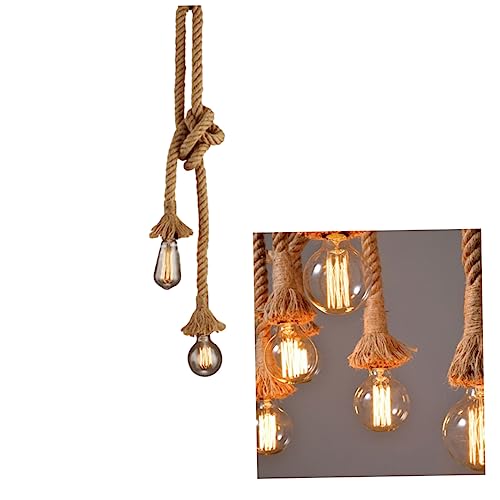 SOIMISS Hängende Hanfseil Lampe mit Doppelkopf Rustikale Pendelleuchte für Schlafzimmer Restaurant und Bar Dekorative Beleuchtung für Ländliche Stilgestaltung SOIMISS Hängende Hanfseil Lampe mit Doppelkopf Rustikale Pendelleuchte für Schlafzimmer Restaurant und Bar Dekorative Beleuchtung für Ländliche Stilgestaltung von SOIMISS
