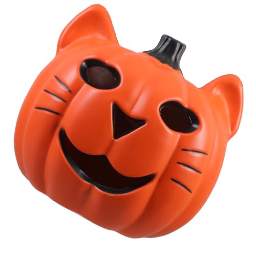 SOIMISS Halloween Tischlampe Kürbis Dekoration mit Leuchtender Katze für Halloween Feste Herbstdekoration und Stimmungsvolle Tischgestaltung Nicht Batteriebetrieben Orangefarben von SOIMISS