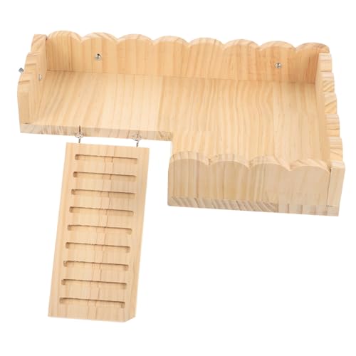 SOIMISS Hamsterplattform Holz mit Leiter Teiliges Kleintier Spielplatz für Meerschweinchen Zwerghamster mit Glatter Oberfläche und Sicherem Design für Käfigspielzeug von SOIMISS
