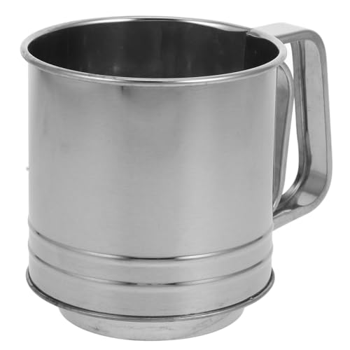 SOIMISS Handlicher Edelstahl Mehlsieb mit Feinem Rotationsnetz Kleiner Küchensieb für Mehl und Puderzucker Langlebiger Manueller Back Sifter für Vielseitiges Backen und Kochen von SOIMISS