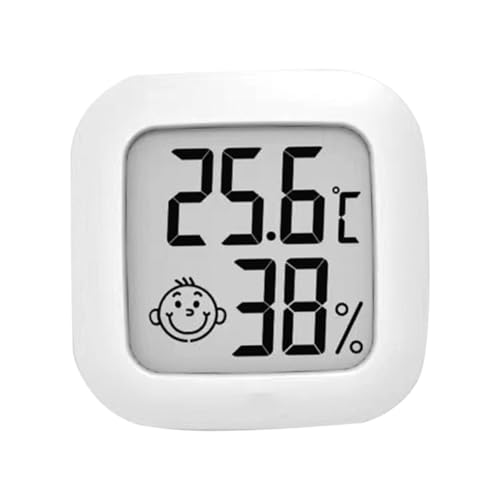 SOIMISS Haus Thermometer Hygrometer Weiß Präzises Indoor Temperatur Feuchtigkeitsmessgerät Handlich für Babyzimmer Wohnzimmer Büro mit LED anzeige und Vielseitiger von SOIMISS