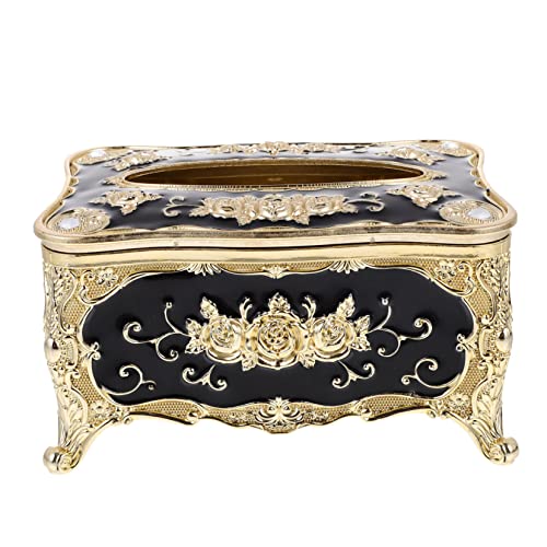 SOIMISS Haushalt Serviettenhalter mit Floralen Rosenmuster Großer Kapazität Glatter Oberfläche Langlebig Kreativer Tissue Box Organizer für Tischdekoration Gold Schwarz SOIMISS Haushalt Serviettenhalter mit Floralen Rosenmuster Großer Kapazität Glatter Oberfläche Langlebig Kreativer Tissue Box Organizer für Tischdekoration Gold Schwarz von SOIMISS