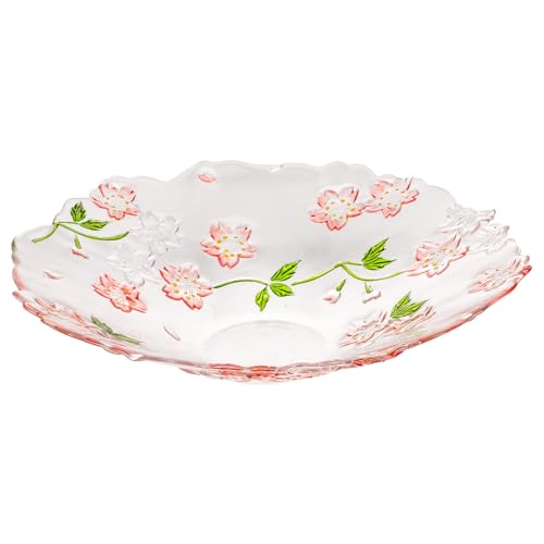 SOIMISS Hitzebeständiges Glas Servierplatte mit Handbemaltem Kirschblüten Motiv Vielseitiges Aufbewahrungs und Snacktablett für Süßigkeiten Obst und Schmuck Dekoratives Japanisches Design SOIMISS Hitzebeständiges Glas Servierplatte mit Handbemaltem Kirschblüten Motiv Vielseitiges Aufbewahrungs und Snacktablett für Süßigkeiten Obst und Schmuck Dekoratives Japanisches Design von SOIMISS
