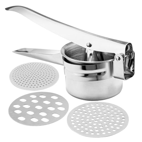 SOIMISS Hochwertige Edelstahl Kartoffelpresse Multifunktionaler Kartoffelstampfer für Kartoffelpüree Gemüse und Obst Manuell Bedienbar Langlebig und Rostfrei SOIMISS Hochwertige Edelstahl Kartoffelpresse Multifunktionaler Kartoffelstampfer für Kartoffelpüree Gemüse und Obst Manuell Bedienbar Langlebig und Rostfrei von SOIMISS