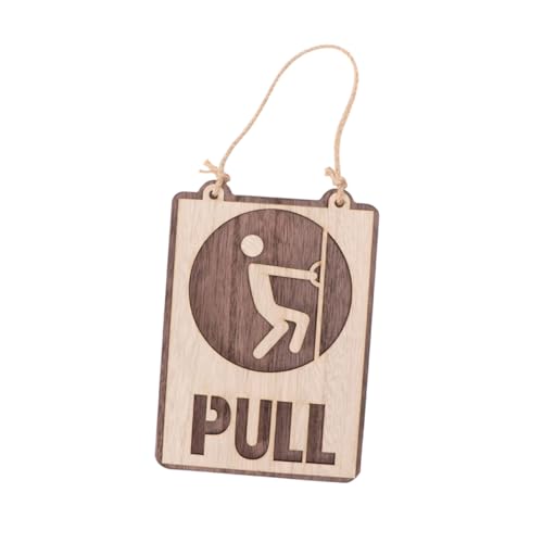 SOIMISS Holz Türschild Push und Pull Design Kreatives Türschild mit Aufhängeseil für Restaurant Teestube Langlebiges Holzschild SOIMISS Holz Türschild Push und Pull Design Kreatives Türschild mit Aufhängeseil für Restaurant Teestube Langlebiges Holzschild von SOIMISS