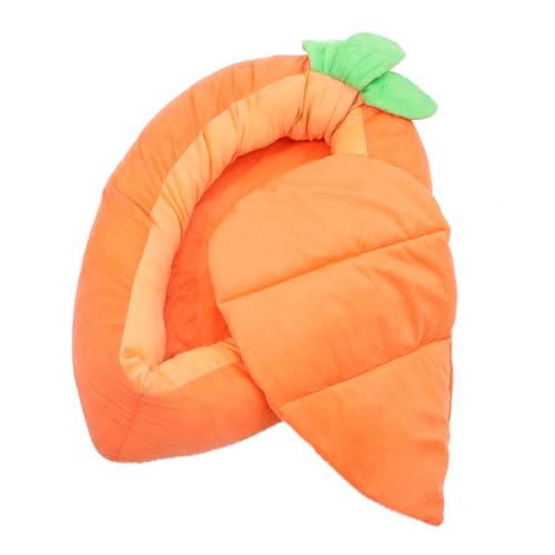 SOIMISS Karottenförmiges Kaninchenbett aus Atmungsaktivem Material Kuscheliges Warmes Haustiernest für Kleine Hunde Katzen und Kaninchen Bequemes Indoor Schlafplatz für Kleintiere von SOIMISS