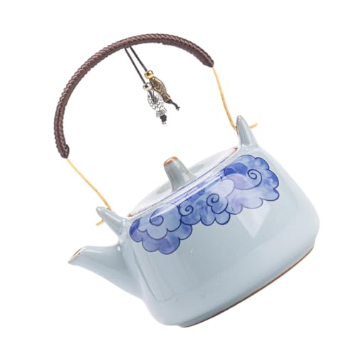 SOIMISS Keramische Kanne mit Innovativem Griff Dekoratives Porzellan Teeservice Traditionelle Chinesische Kanne für Persönlichen Gebrauch und Kleine Teegesellschaften Einfach zu Reinigen von SOIMISS