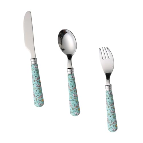 SOIMISS Kinderbesteck Teilig Edelstahl Langlebig Rostfrei mit Süßem Griffdesign Robustes Besteckset für Gabel Löffel Messer Sicher und Leicht zu Reinigen für Junge Mädchen SOIMISS Kinderbesteck Teilig Edelstahl Langlebig Rostfrei mit Süßem Griffdesign Robustes Besteckset für Gabel Löffel Messer Sicher und Leicht zu Reinigen für Junge Mädchen von SOIMISS