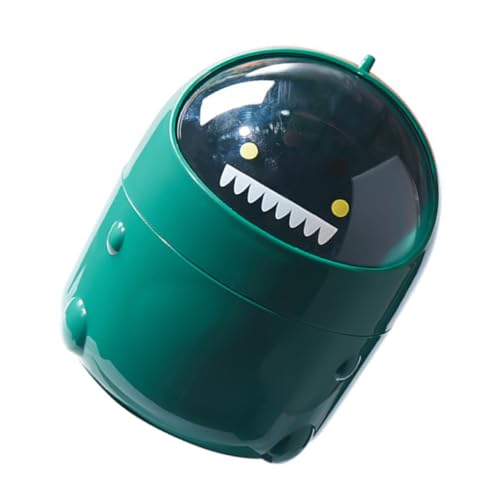 SOIMISS Kleiner Desktop mülleimer Flip deckel aus Robustem PP Material Praktische Tisch abfallbehälter für Büro und Zuhause Cartoon Dinosaurier Design Frische Grüne Farbe für Kleine von SOIMISS
